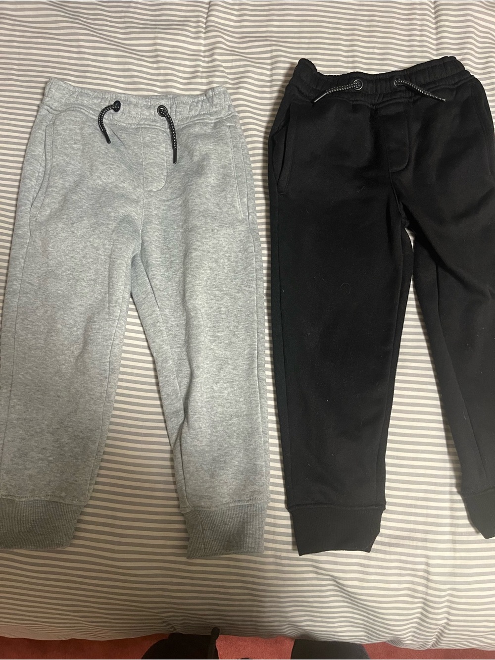 Kids Sweatpants Joggers - Black & Light Gray
